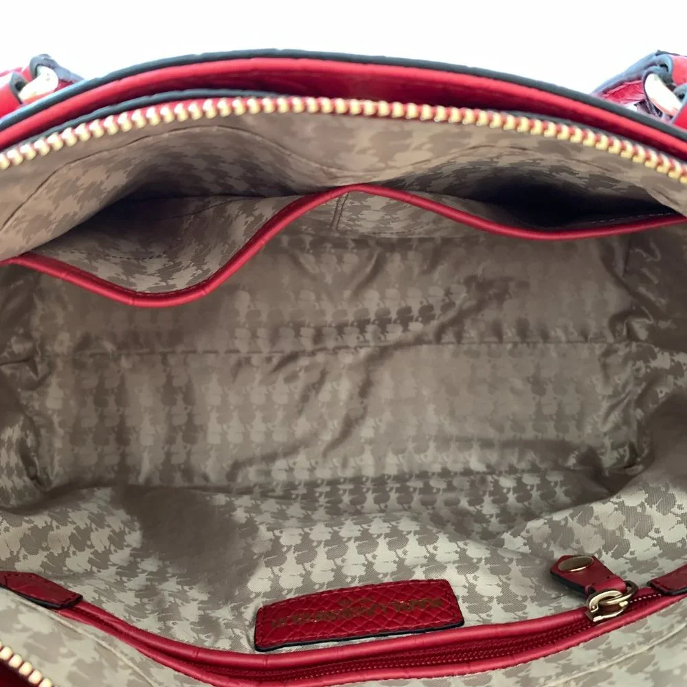 KARL LAGERFELD PARIS, Leather Tote Bag,‎ Classic Red